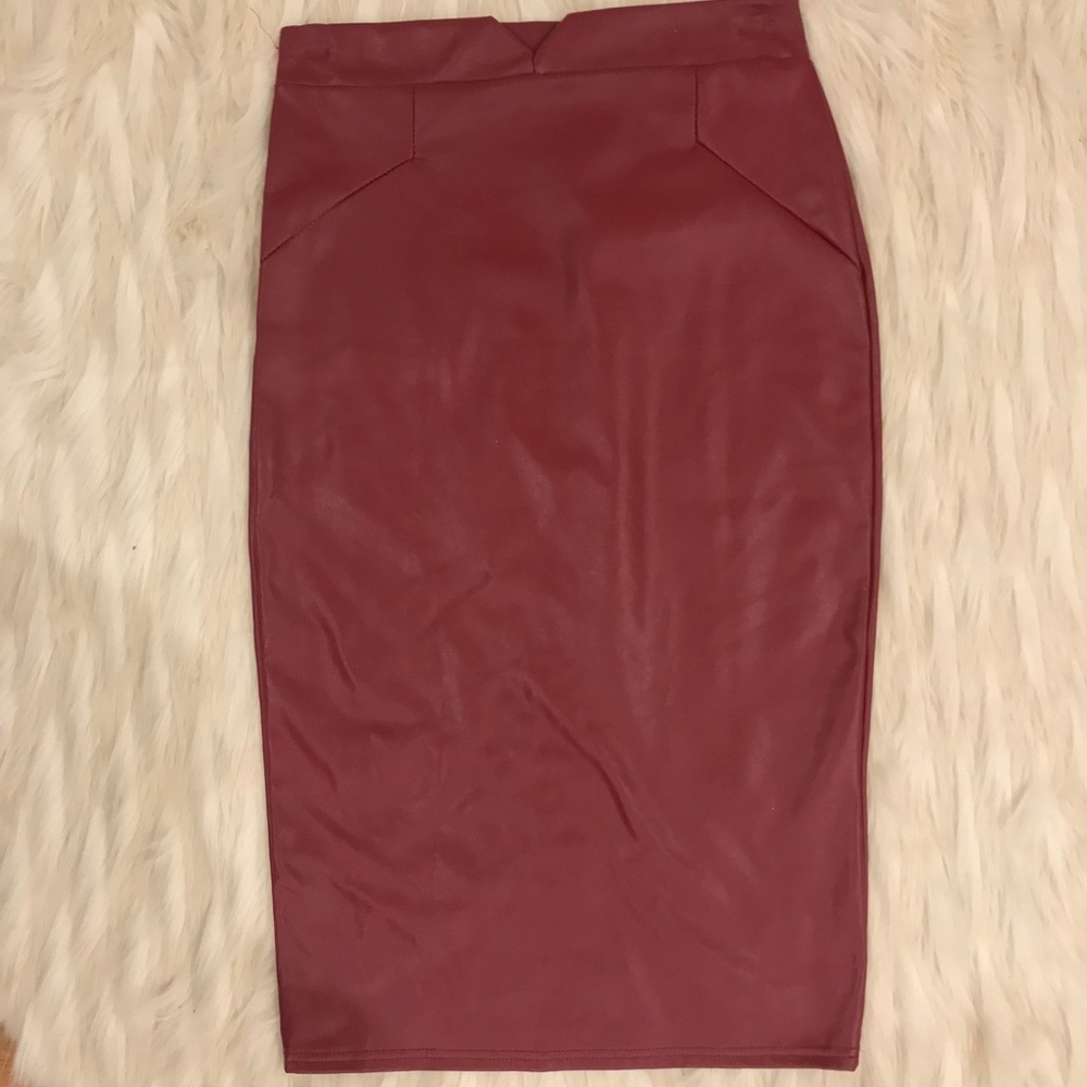 Faux Leather Pencil Skirt